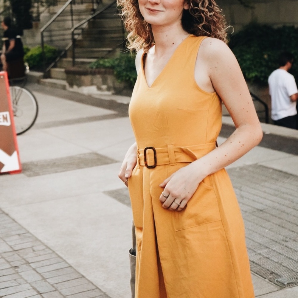 Mustard 1970’s style dress